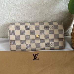 Louis Vuitton Damier Azur Continental Wallet - Cream/Gray Check
